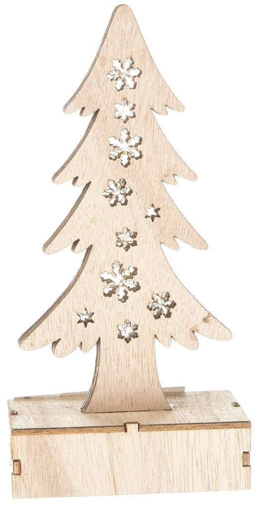 Karácsonyi világító fa 18,5 cm, LED, természetes