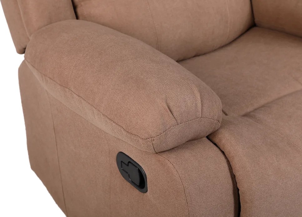 Állítható relaxáló fotel, barna szövet, ASKOY NEW