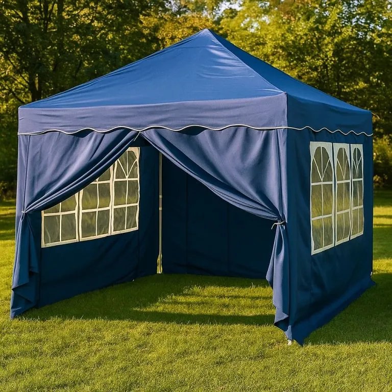 INSTENT BASIC Kerti pavilon 3 x 3 m kék + 4 oldalfal