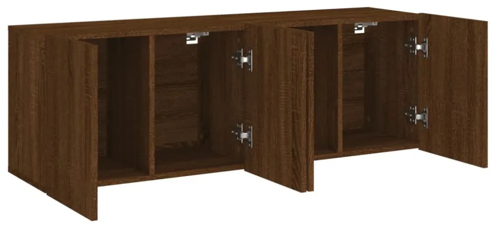 2 db barna tölgyszínű falra szerelhető TV-szekrény 60x30x41 cm