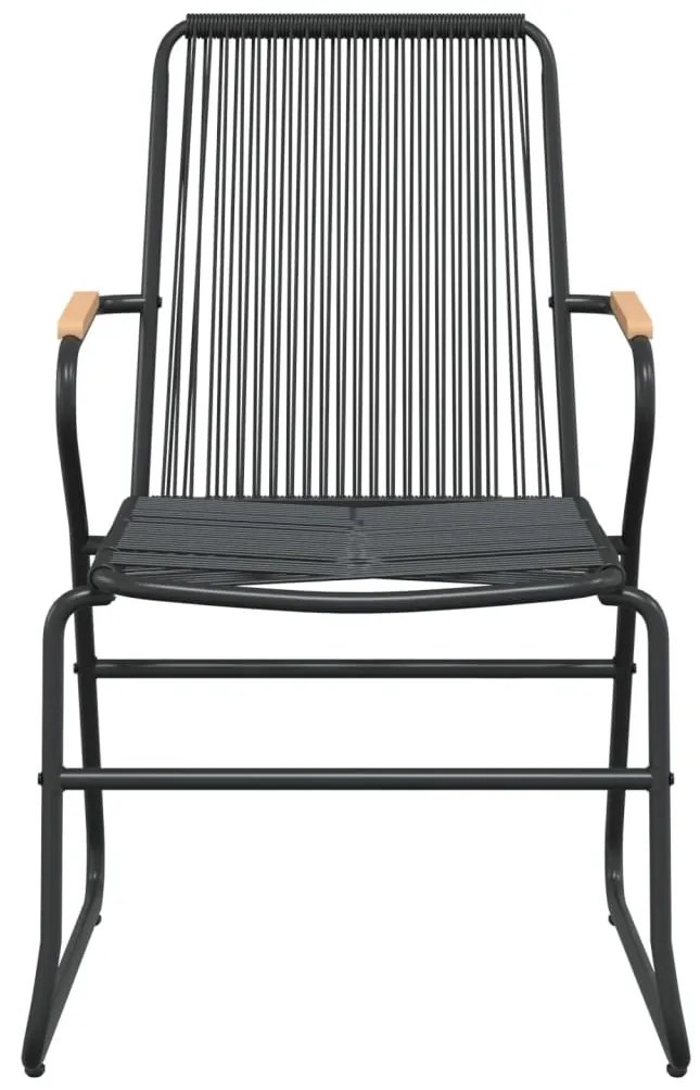 vidaXL 5 részes fekete PVC rattan kerti étkezőgarnitúra