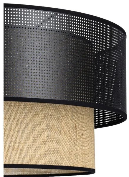 BORHO függőlámpa zsinóron 1xE27/60W/230V fekete/juta