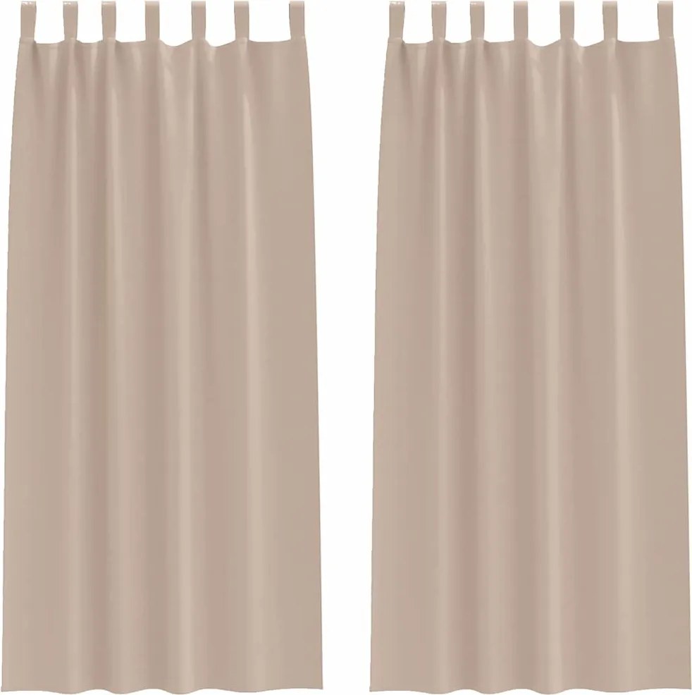 vidaXL Fekete Függöny Gyűrűkkel 2 pcs Tópszínű 245 x 140 cm Poliészter