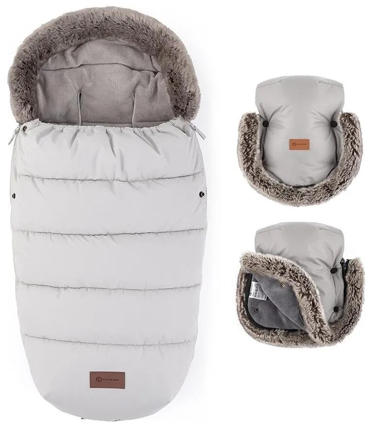 PETITE&MARS -KÉSZLET Baba bundazsák 4 az 1-ben COMFY + babakocsi kézvédők Champagne Shower