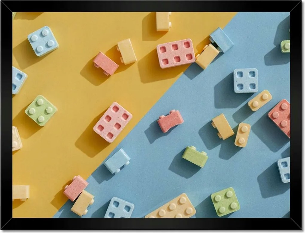 Poszterek keretben 40x30 Modern színes építőkockák gyerekeknek Oktatás