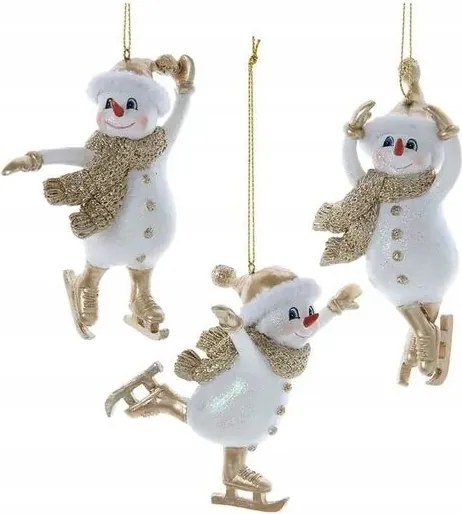 Karácsonyi dísz Hóember korcsolyán 1 db