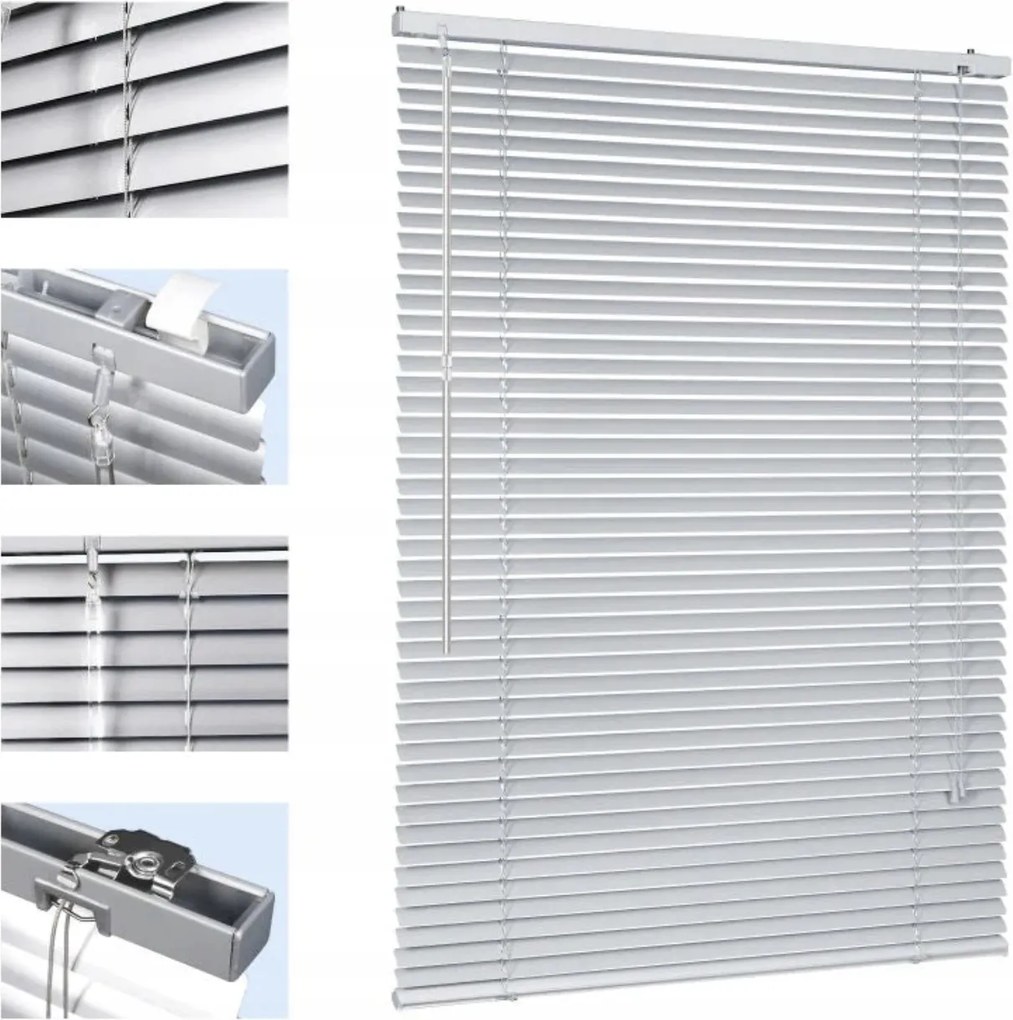 Ezüst Színű Alumínium Sötétítő Roló Redőny 100 x 130 cm
