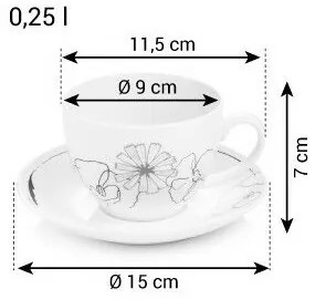 Tescoma myCOFFEE Blossoms 2 csésze készlet csészealjjal