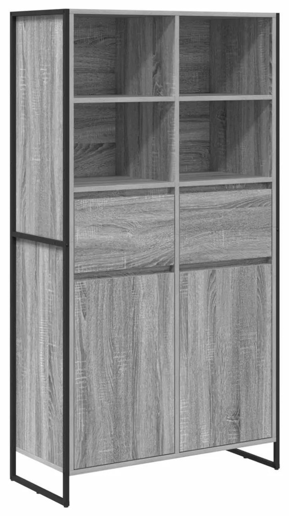 Széf fiókkal 2 pcs Szürke Sonoma 81 x 36 x 150.5 cm Faanyag