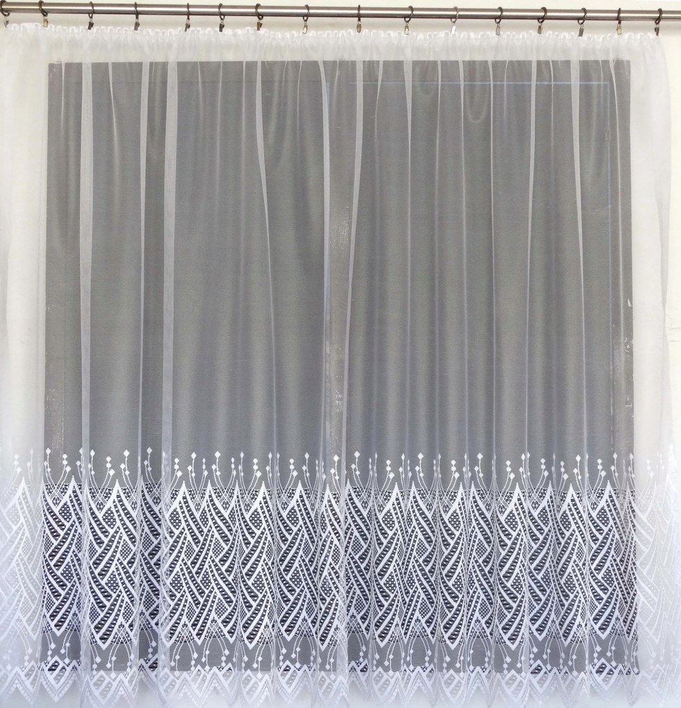 Mg Függöny jacquard 628/56 Fehér 340X160cm Kész G Szalaggal