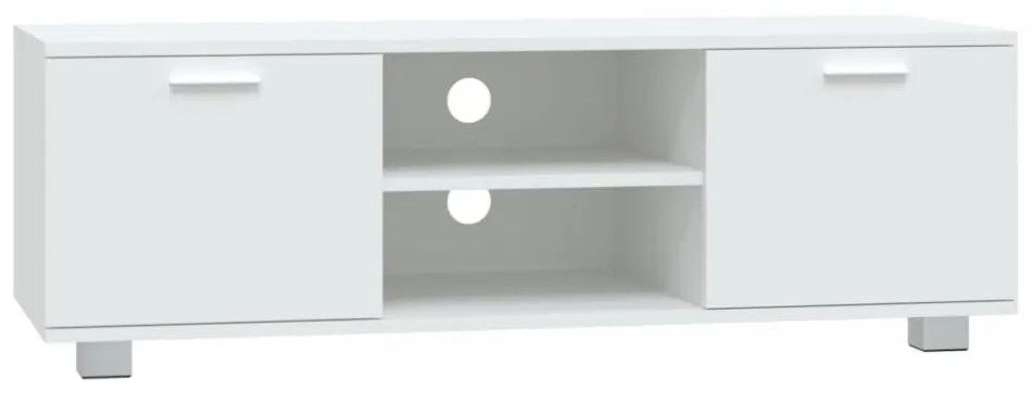 fehér szerelt fa TV-szekrény 120 x 40,5 x 35 cm