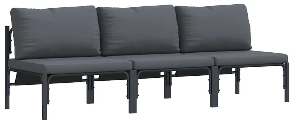 Kültéri Bútor párnával párnával 3 pcs Antracit Acél