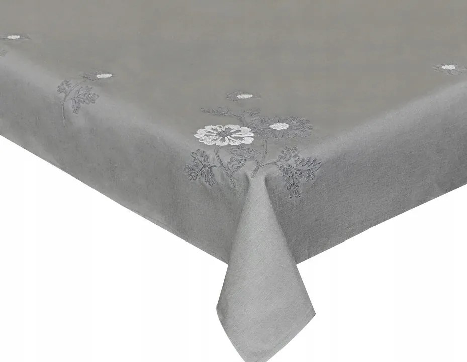 Abrosz Asztalra 140x260 Szürke Dekoratív Virágok