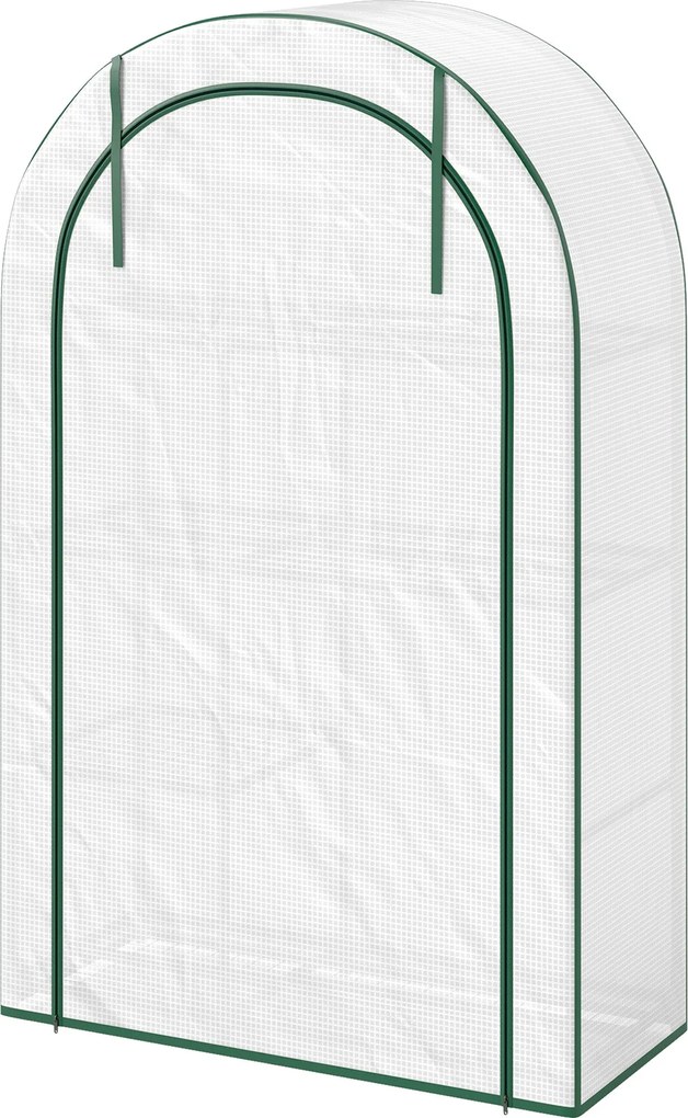 Outsunny Üvegház Kerek Tetős Ajtóval, Polcokkal, Fagyálló Acélvázú Üvegház, Melegágy Erkélyre, Kertbe, Paradicsom Üvegház 100 x 45 x 160 cm, Paradicso