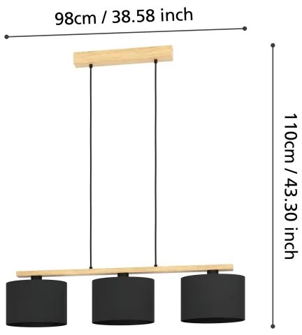Eglo 900313 - Csillár zsinóron CASTRALVO 3xE27/40W/230V