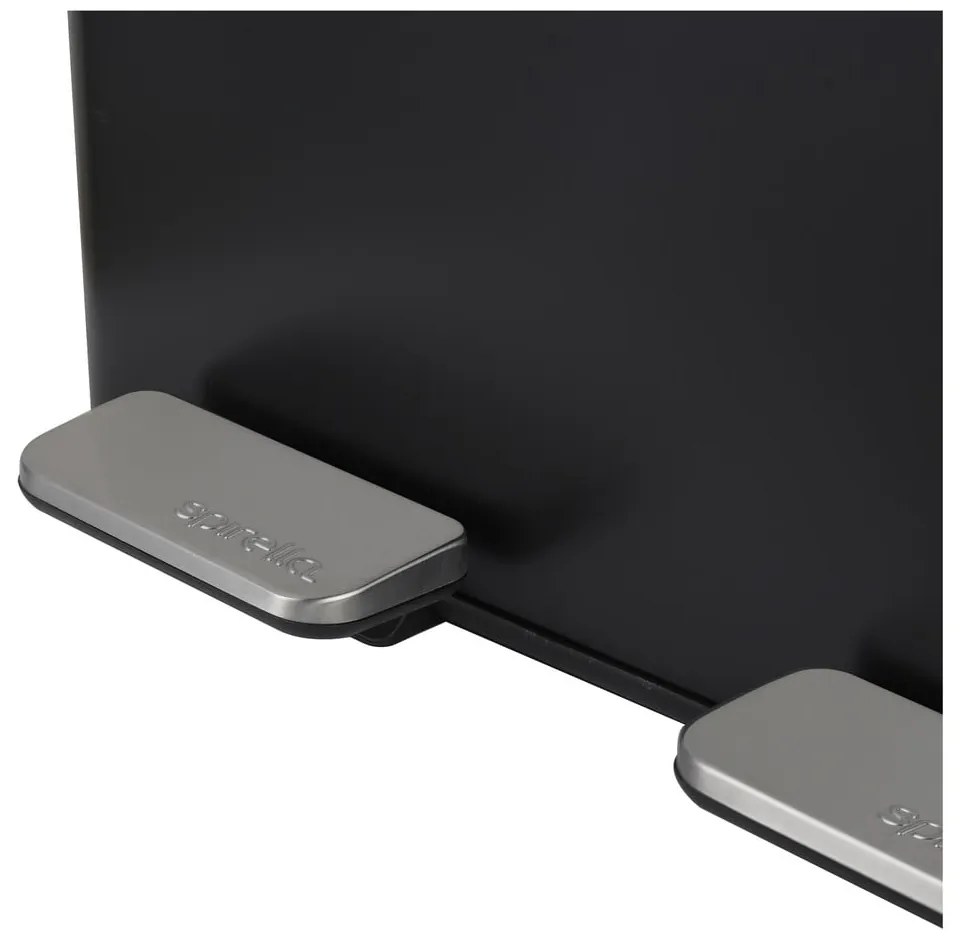 Matt fekete acél szelektív pedálos szemetes 2x30 l Aliya – Spirella