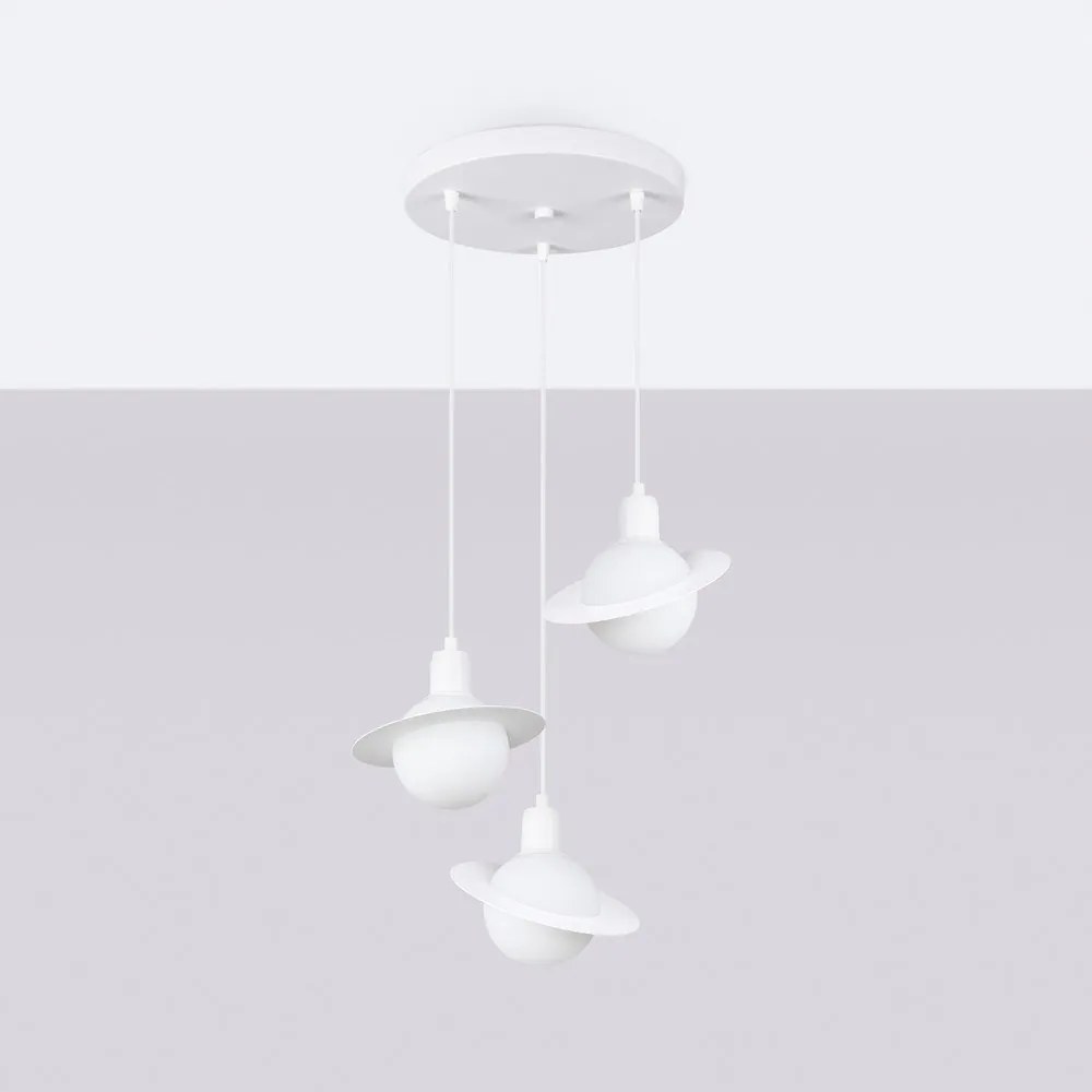 Fehér gyerek lámpa üveg búrával Mab – Sollux