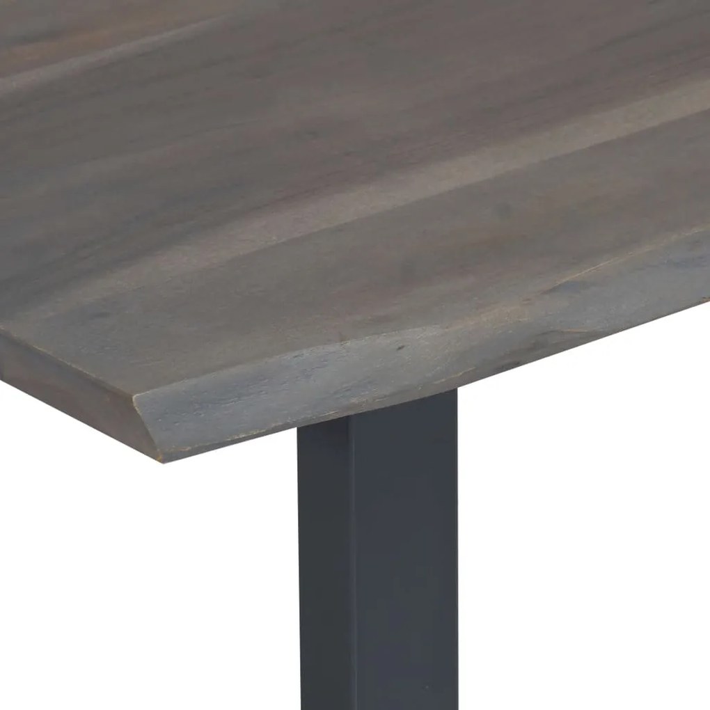 Szürke tömör akácfa dohányzóasztal természetes éllel 115x60x40