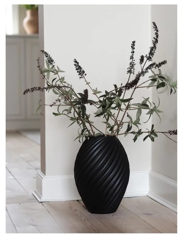 River fekete porcelán váza, magasság 26 cm - Morsø