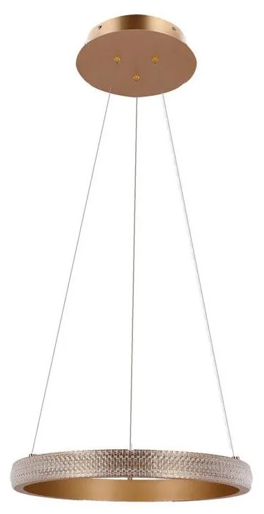 LED Csillár zsinóron HASHIM LED/22W/230V átm. 40 cm réz