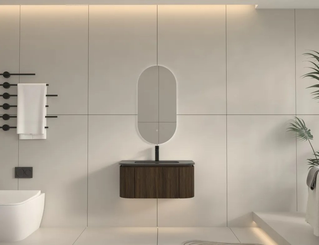 AREZZO design SIERRA 80 cm-es Fürdőszoba alsószekrény 1 fiók, 2 ajtó, dió