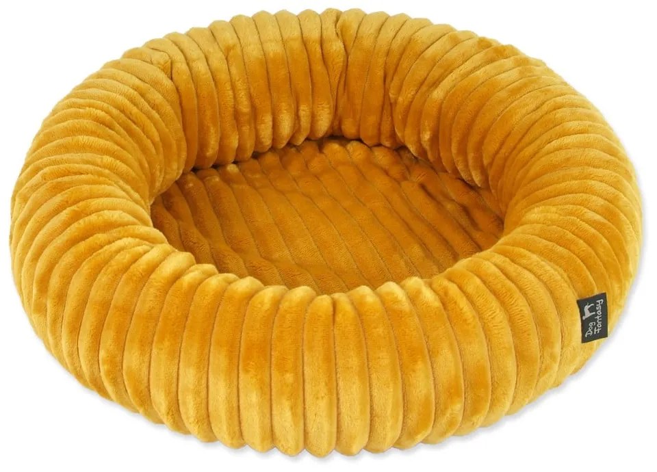 Mustársárga fekhely kutyáknak ø 50 cm Dog Fantasy Stripe – Plaček Pet Products
