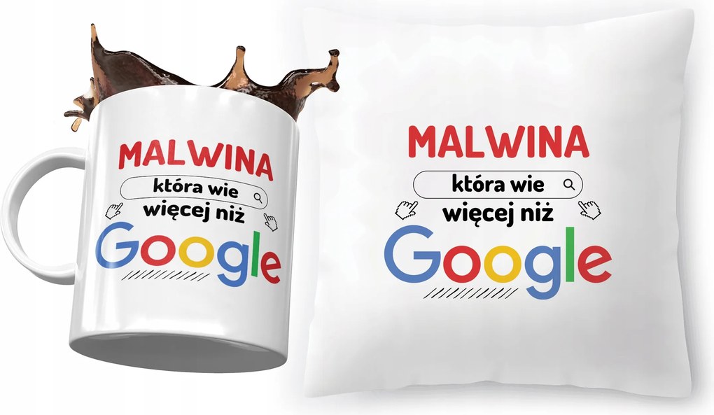 Malvina párna ajándék bögre szett fényképes nyomtatással