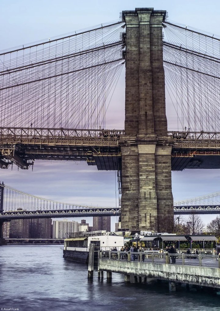 Poszter 21x29,7cm Brooklyn és Manhattan hidak a Keleti folyónál New J