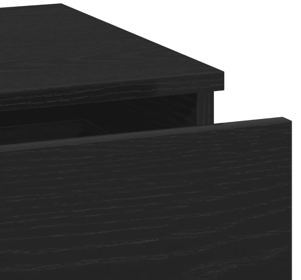 Éjjeli asztal 2 db Fekete Tölgy 40x35x65 cm Mérnöki Fa