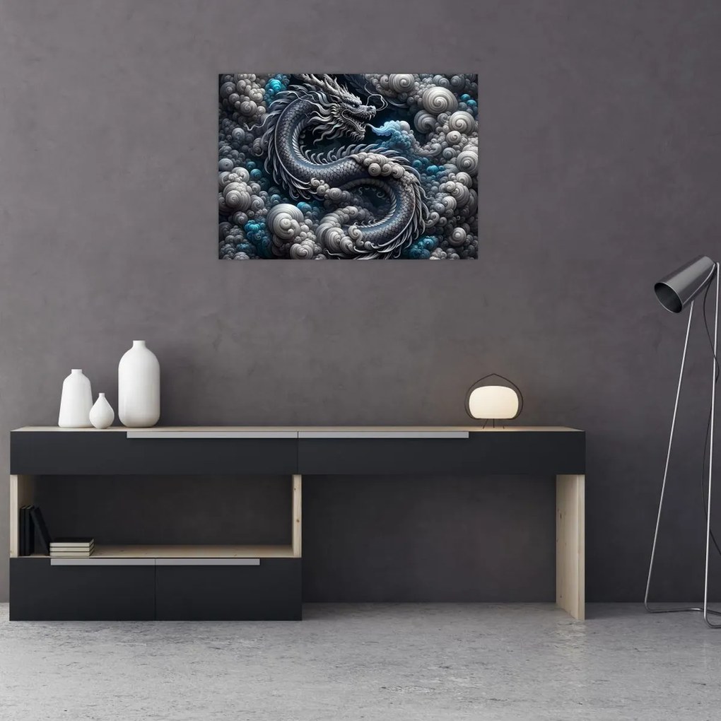 Kép – Sárkány a füstben (70x50 cm)