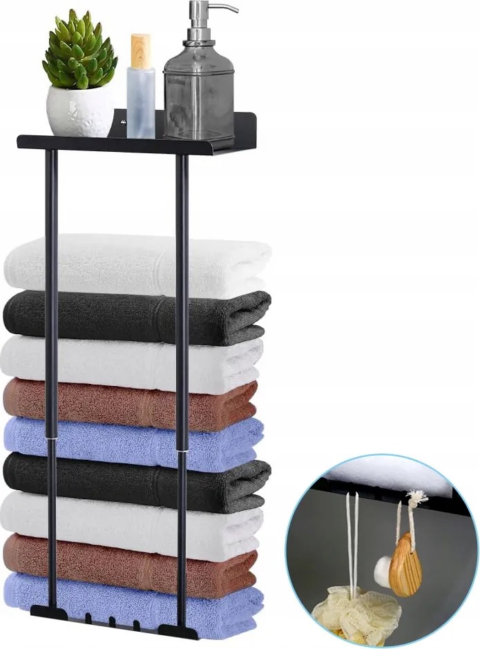 Törölközőtartó öntapadós acél szerelés fúrás nélkül