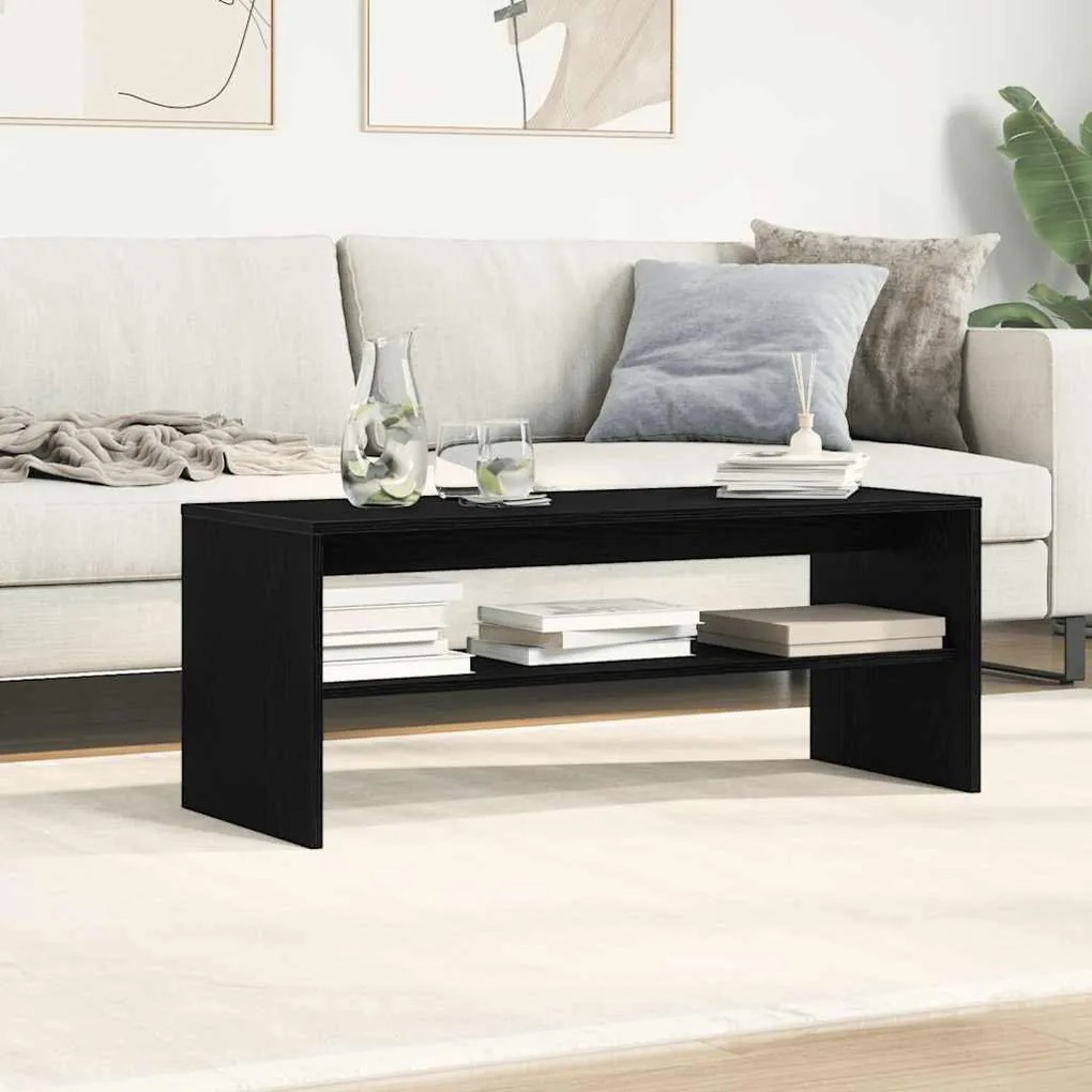 fekete tölgy szerelt fa TV-szekrény 100 x 40 x 40 cm