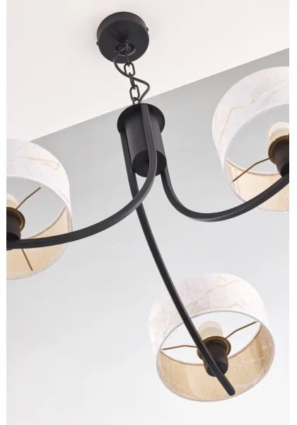 Jupiter 2103 - ARTHUR láncos csillár 3xE27/15W/230V fehér/fekete/márvány dekor