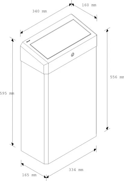 Függesztett szemeteskuka fedővel Stella, 27 l, fehér
