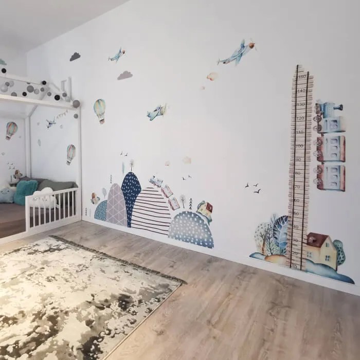 INSPIO Gyerekszoba falmatrica - Vonat magasságmérő