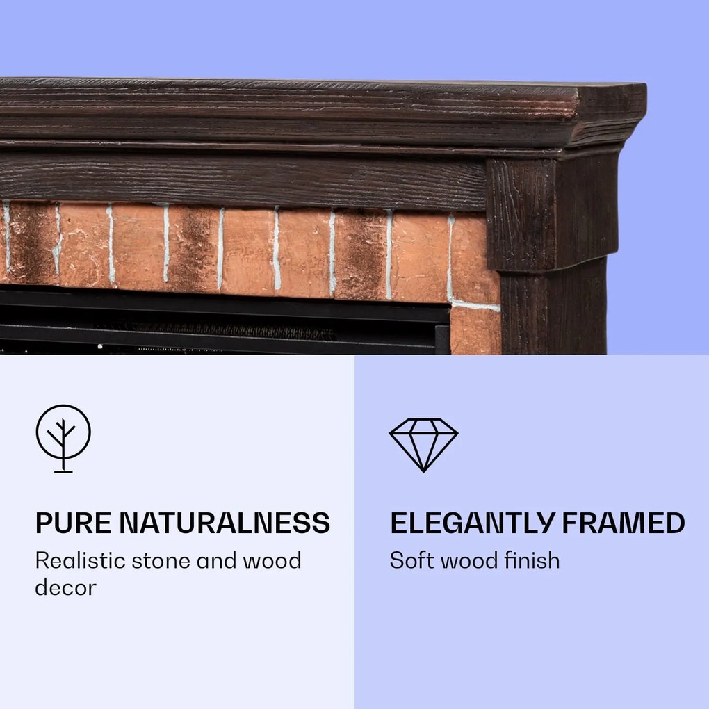 Klarstein Beerenberg, elektromos kandalló, 1800 W, 10 - 30 °C fűtési funkció, távirányító