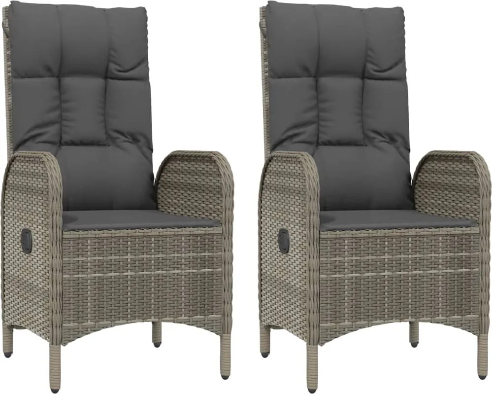 vidaXL 2 db szürke polyrattan kültéri szék