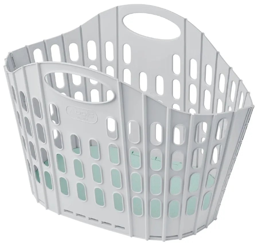 Flat Folding Laundry Basket szürke-zöld összecsukható szennyeskosár - Addis