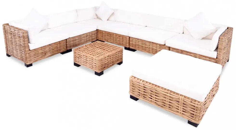27 részes természetes rattan kanapészett