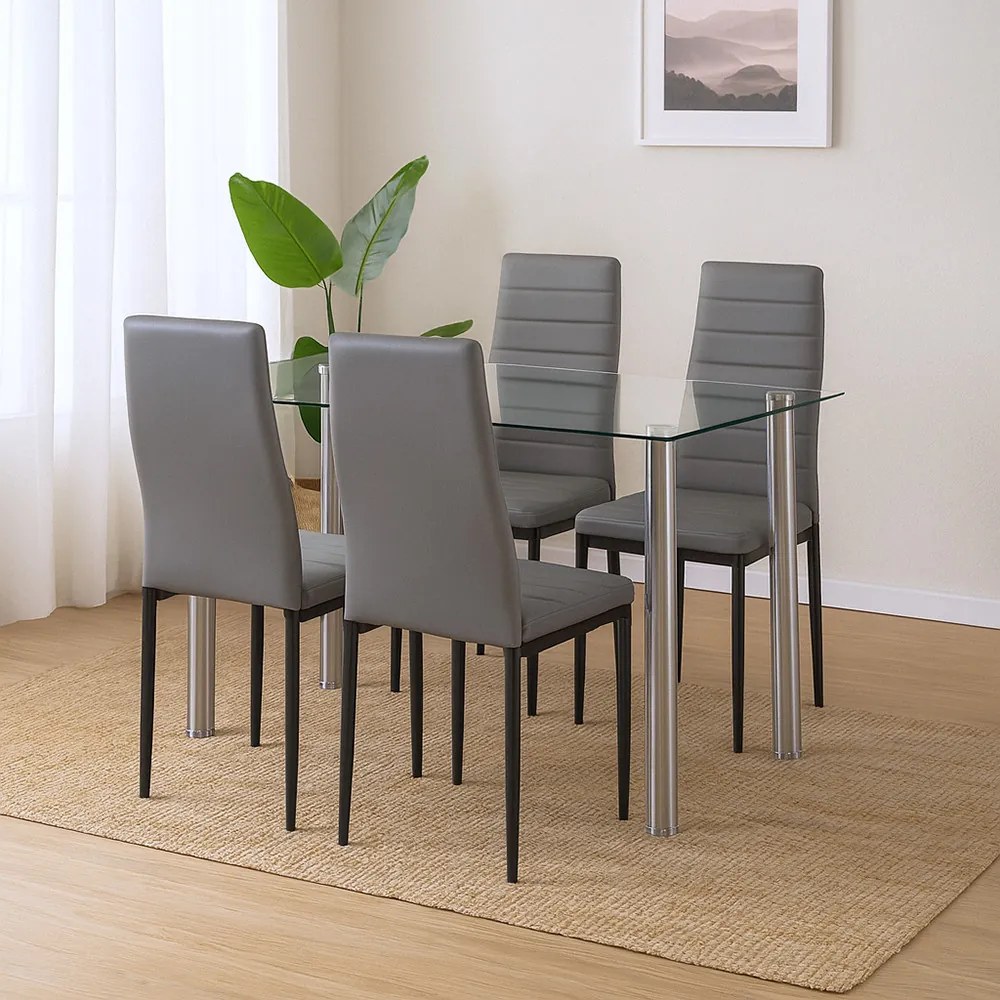 Mateo 4+1 étkező garnitúra szürke-fekete