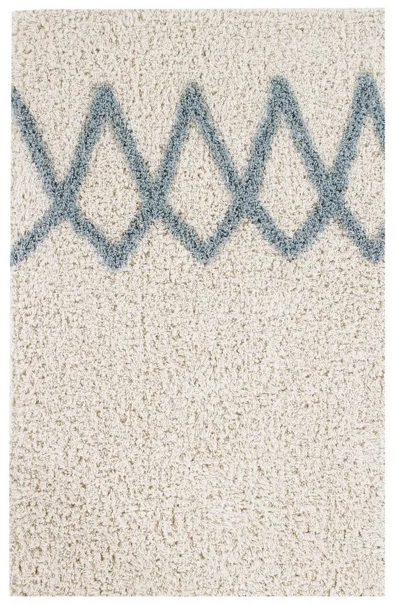 Kék-krémszínű mosható kézi szövésű pamut szőnyeg 170x240 cm Atlas Natural – Lorena Canals