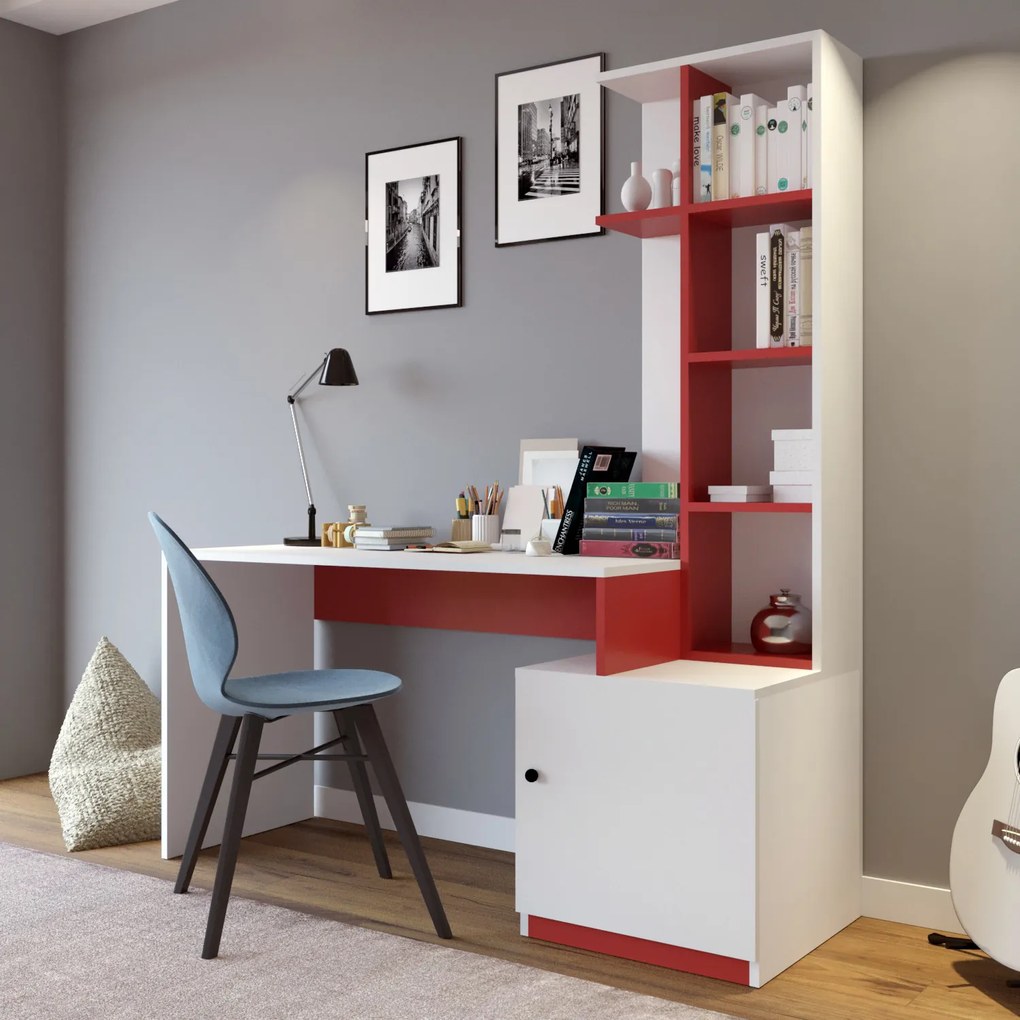 PC asztal Candy (fehér + piros). 1072417