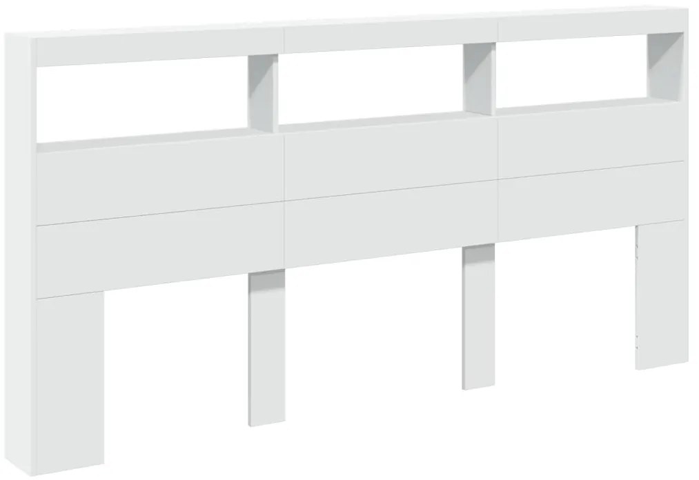 fehér áthidalószekrény LED-világítással 200 x 17 x 102 cm