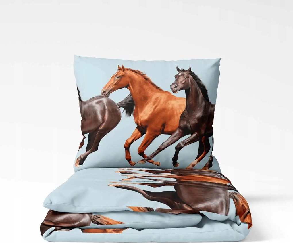 Horse ágynemű szett kétszemélyes Lovak 220x200 2 70x80 ágyneműhuzat garnitúra