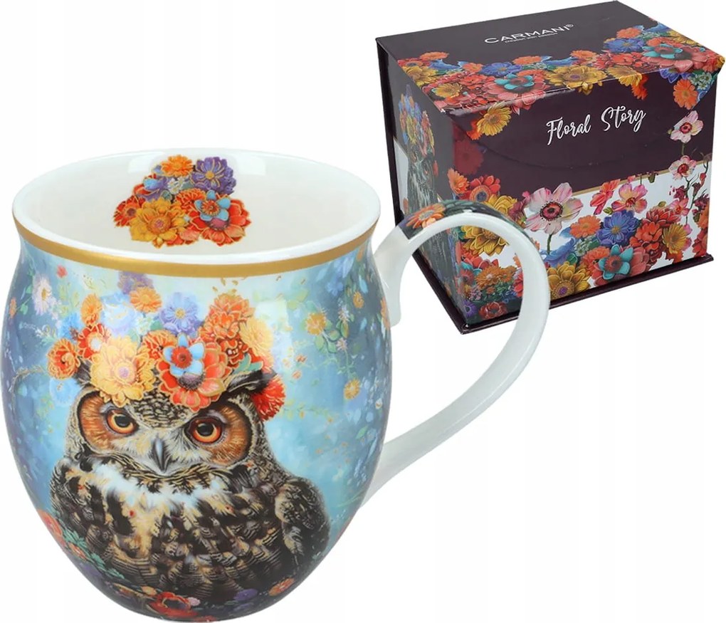 Csodálatos Porcelán bögre Hordó Bagoly 430ml