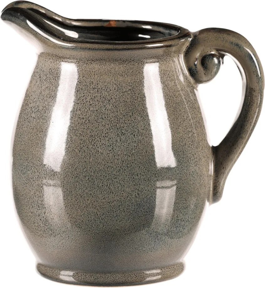 Kerámia váza kancsó formájú, kicsi, szürke