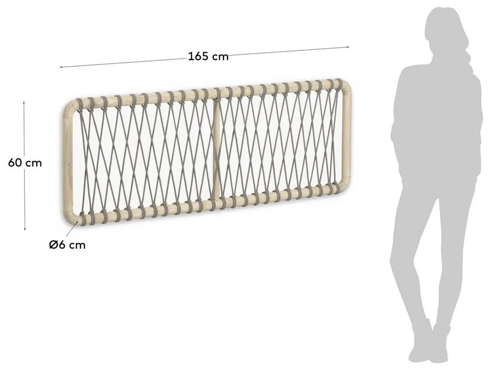 Szürke-natúr színű cédrusfa ágytámla 165x60 cm Aberash – Kave Home