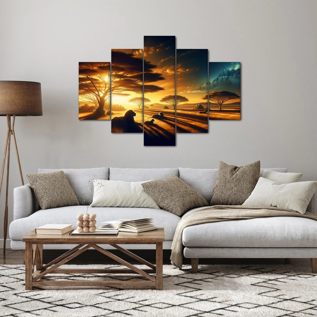 Kép - Pihenő oroszlánok (150x105 cm)