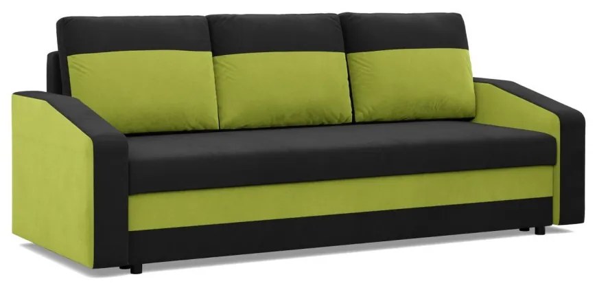 Hewlet kanapéágy, szövet anyag, bonell töltet, fekete - zöld