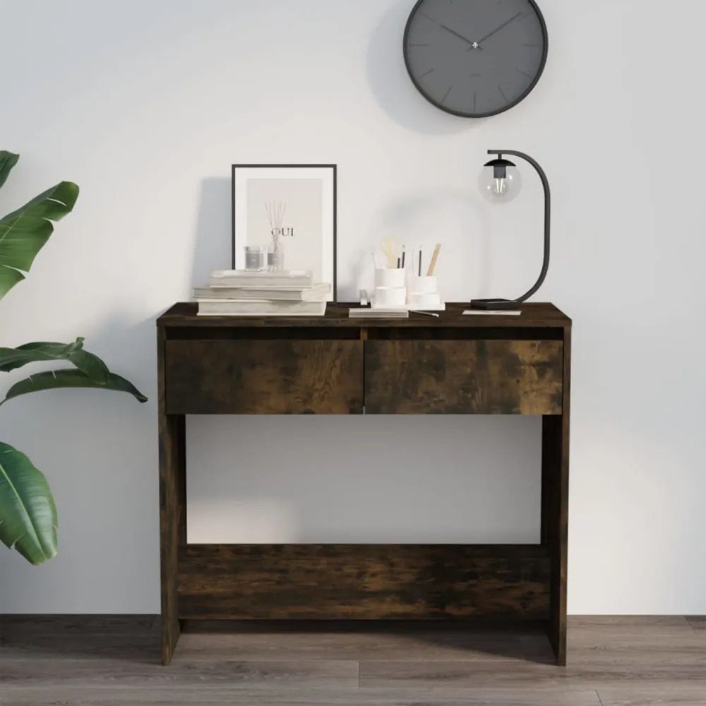 füstös tölgy színű szerelt fa dohányzóasztal 89x41x76,5 cm